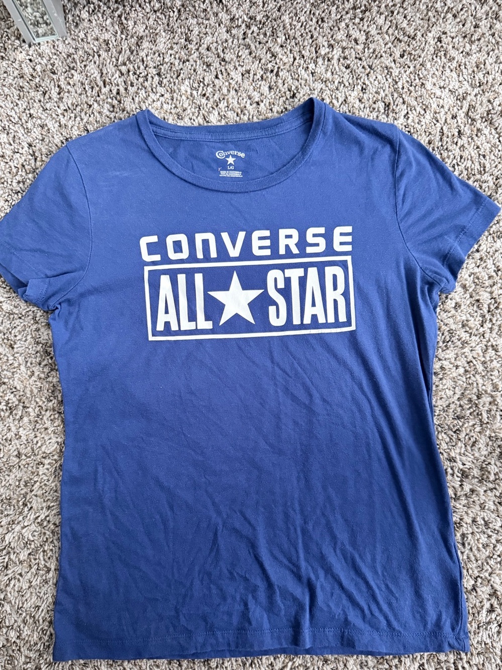 Converse Women's Blue All Star Logo Short Sleeve Tee